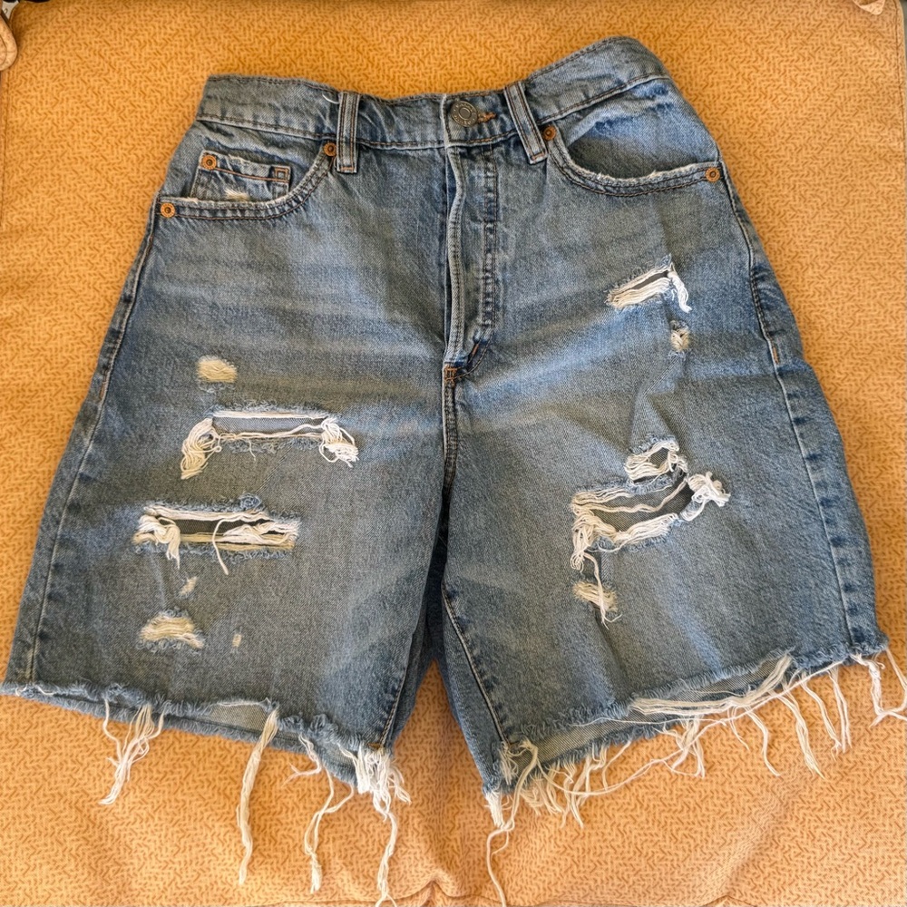Garage Distressed Denim Shorts